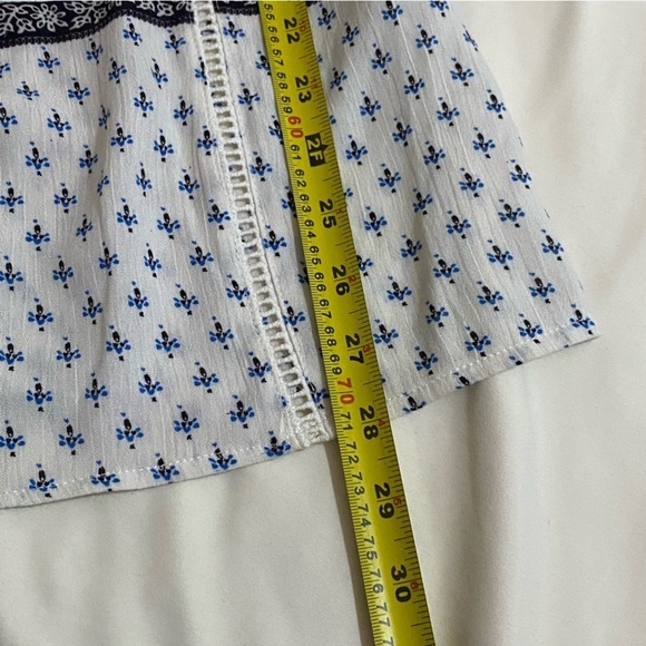 🎈SOLITAIRE women’s white blue bohemian crochet lightweight summer beach tunic - Picture 11 of 11